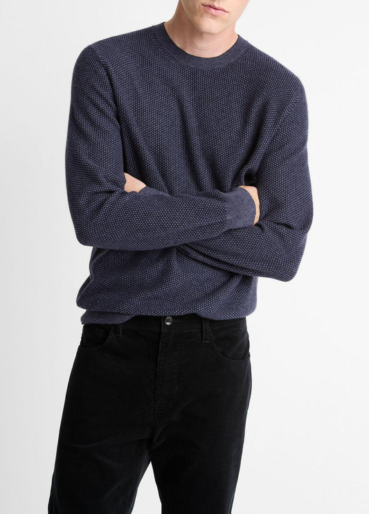 VINCE Men Geo-Jacquard Wool-Blend Crew Neck Sweater in Crew Neck