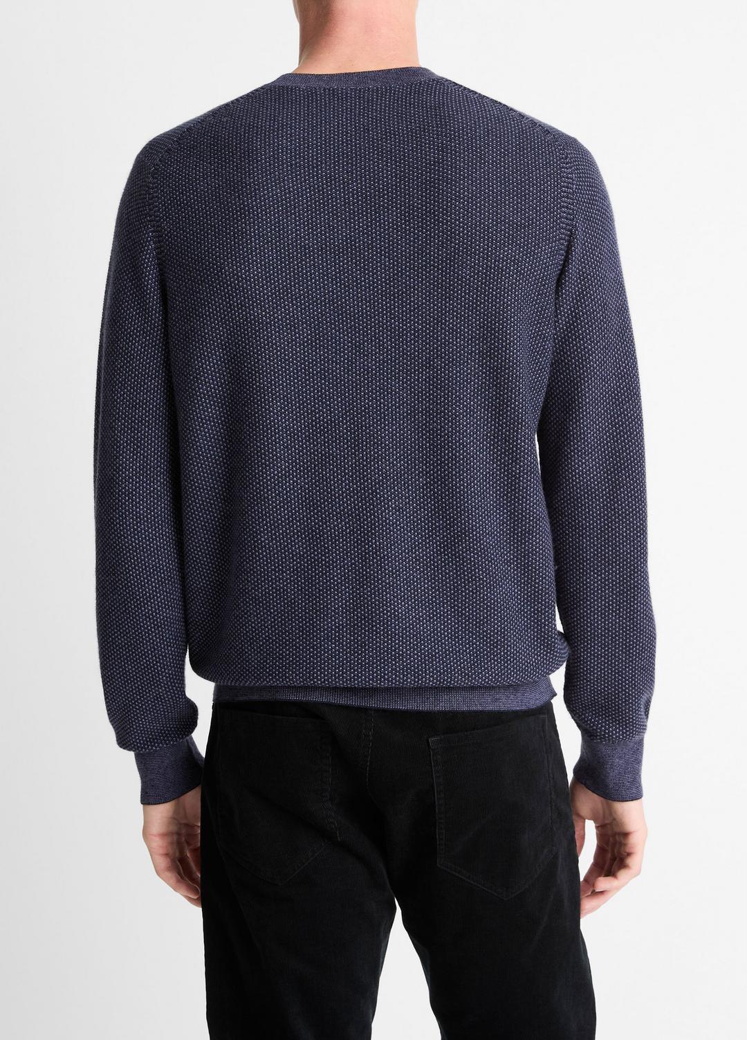 VINCE Men Geo-Jacquard Wool-Blend Crew Neck Sweater in Crew Neck