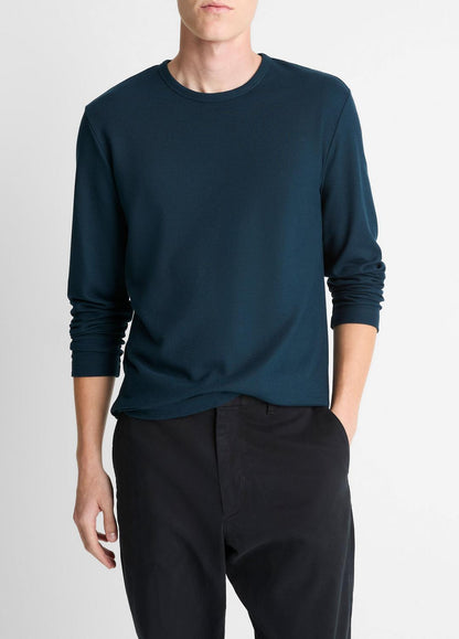 VINCE Men Pima Cotton Piqué Long-Sleeve T-Shirt in Long Sleeve