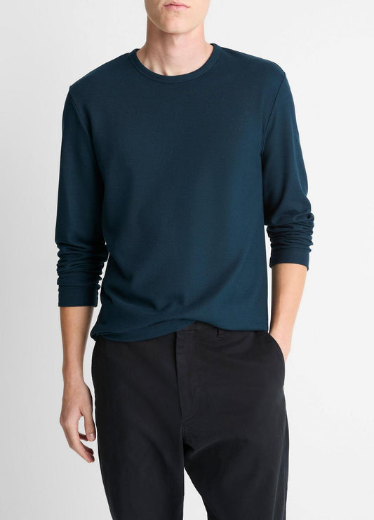 VINCE Men Pima Cotton Piqué Long-Sleeve T-Shirt in Long Sleeve