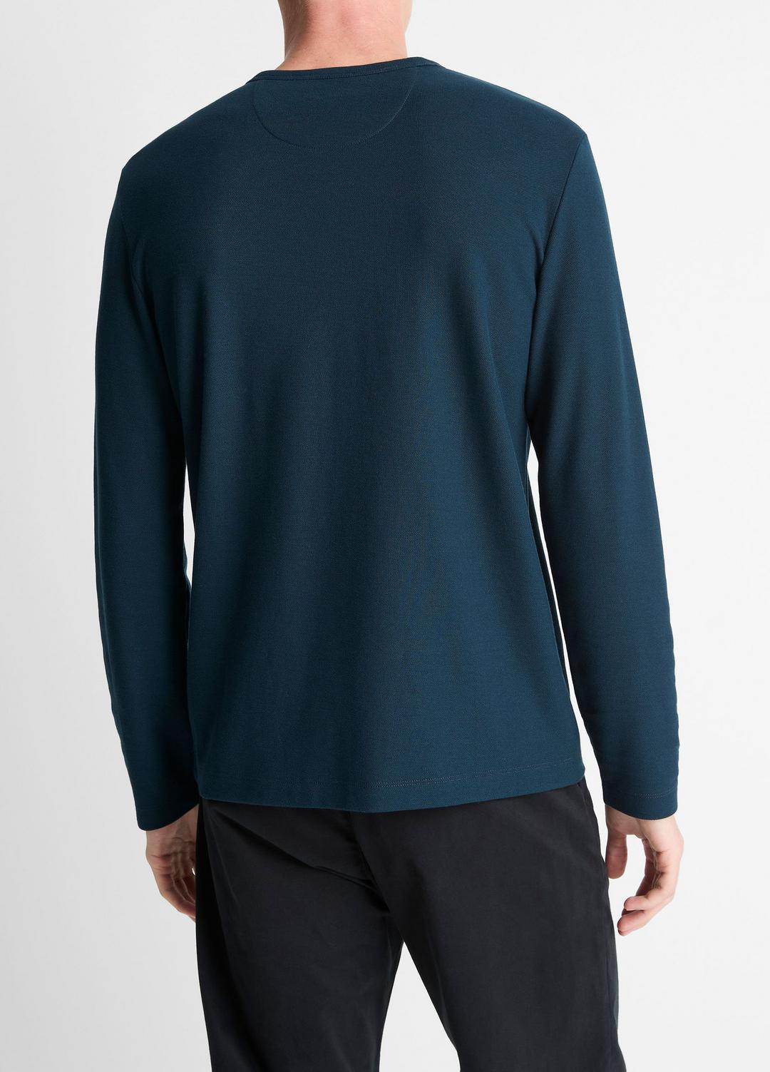 VINCE Men Pima Cotton Piqué Long-Sleeve T-Shirt in Long Sleeve