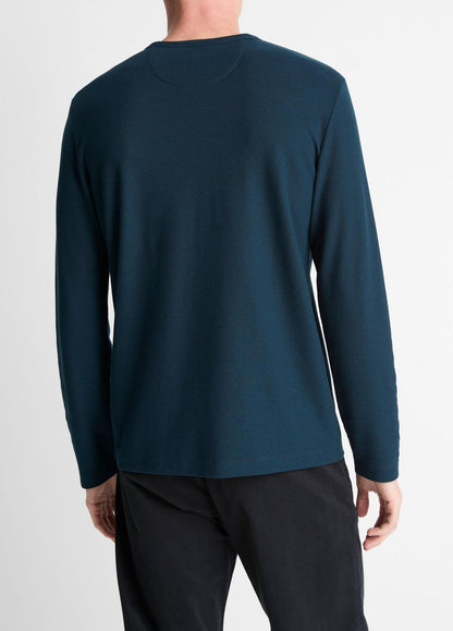 VINCE Men Pima Cotton Piqué Long-Sleeve T-Shirt in Long Sleeve