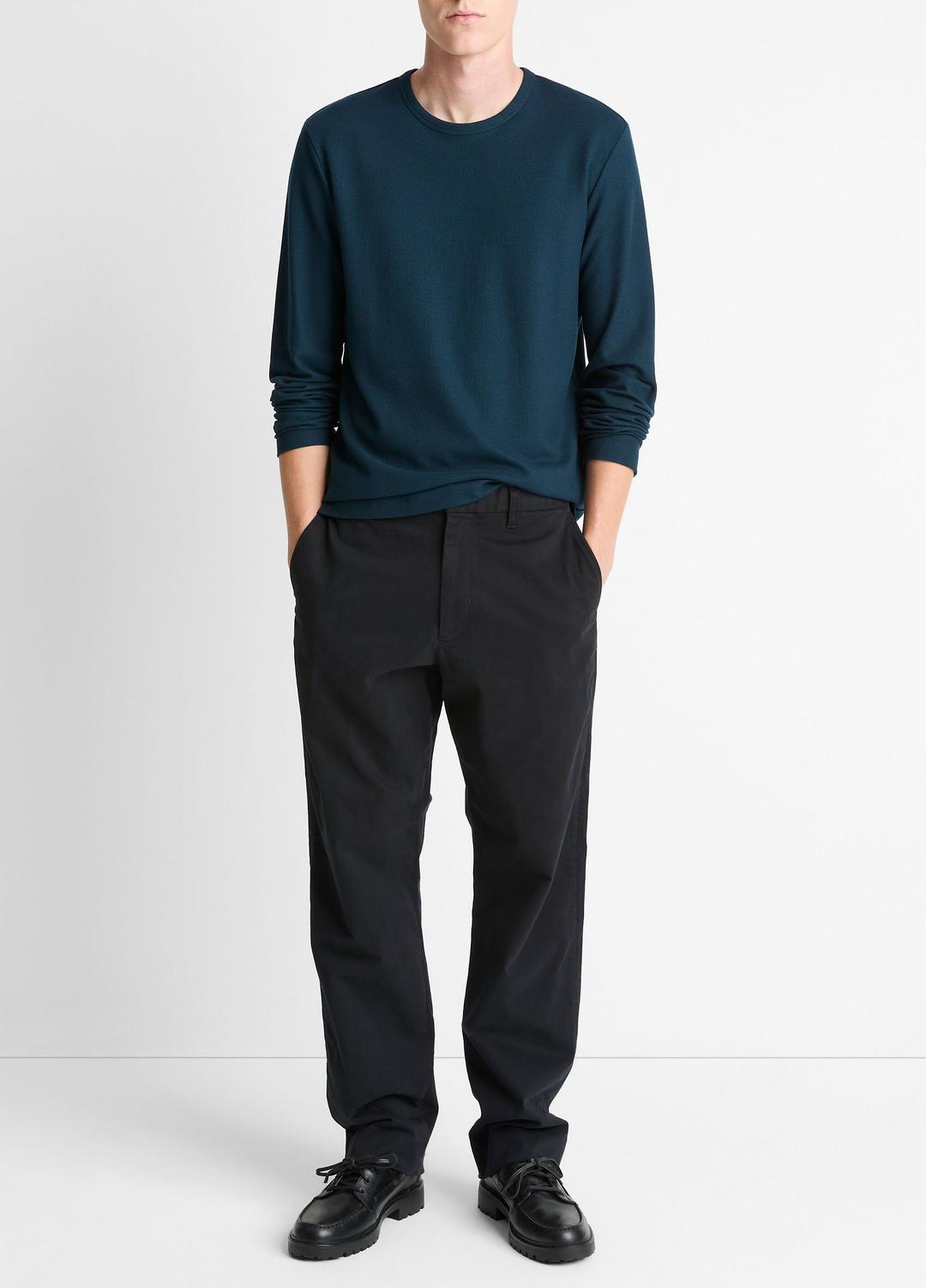 VINCE Men Pima Cotton Piqué Long-Sleeve T-Shirt in Long Sleeve
