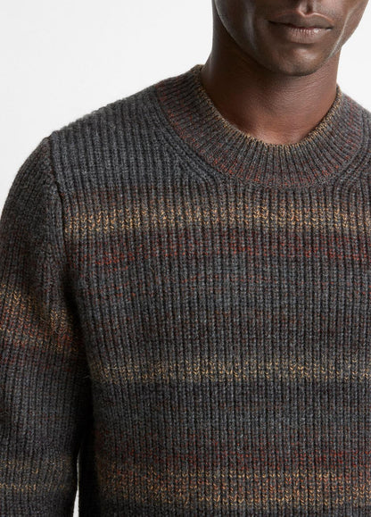 VINCE Men Space-Dye Shaker Wool-Blend Sweater in Crew Neck