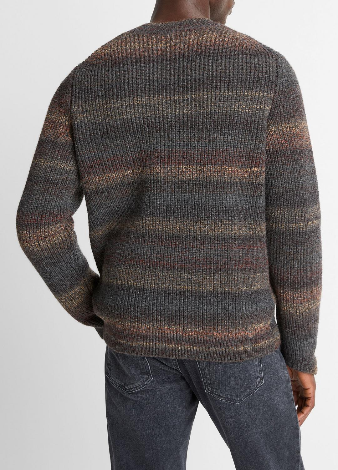 VINCE Men Space-Dye Shaker Wool-Blend Sweater in Crew Neck