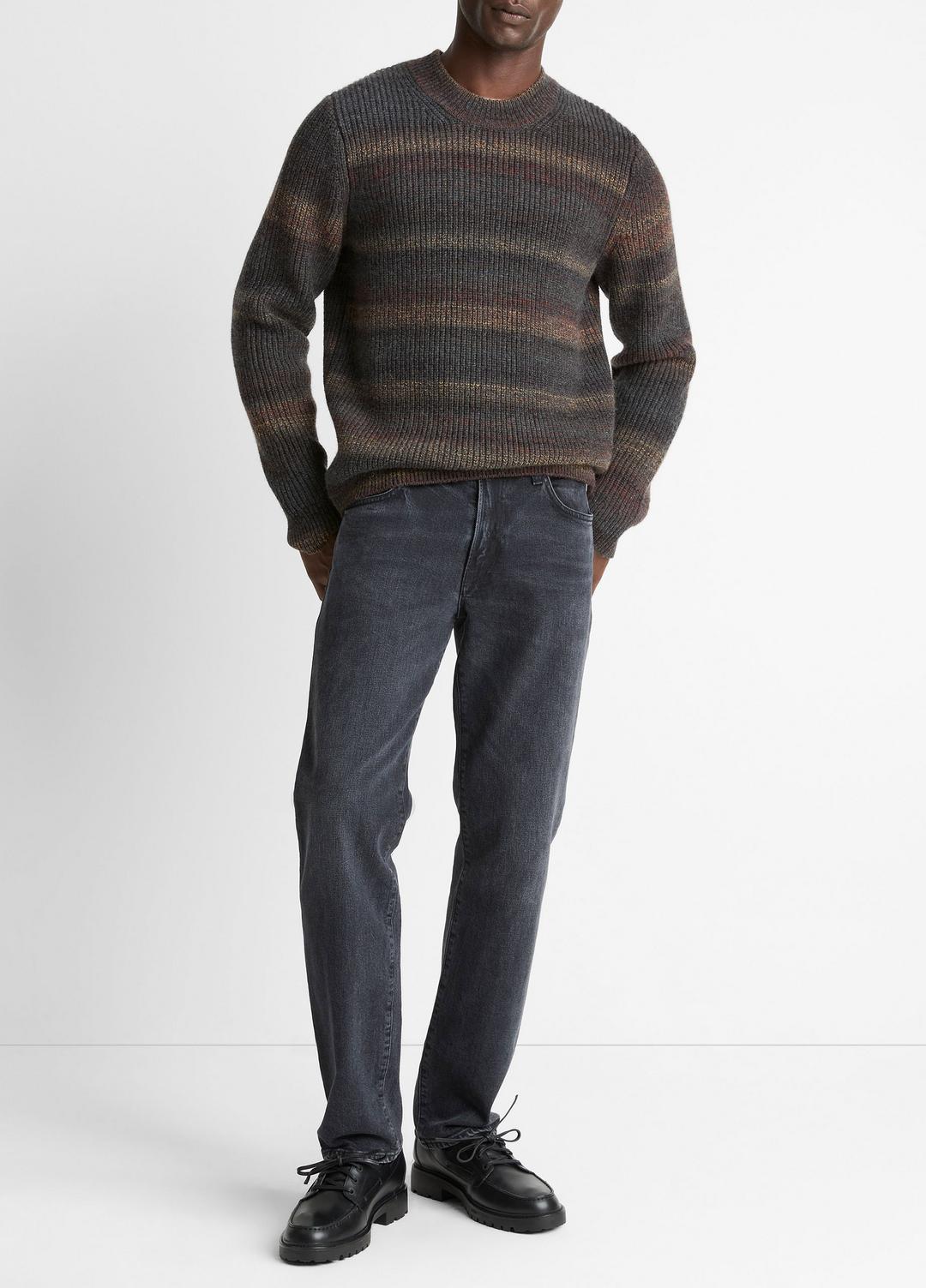 VINCE Men Space-Dye Shaker Wool-Blend Sweater in Crew Neck