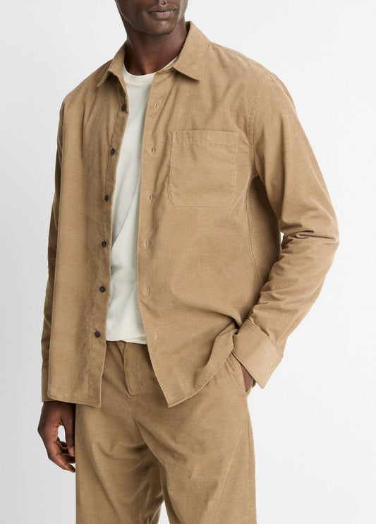 VINCE Men Italian Cotton Corduroy Button-Front Shirt in Long Sleeve