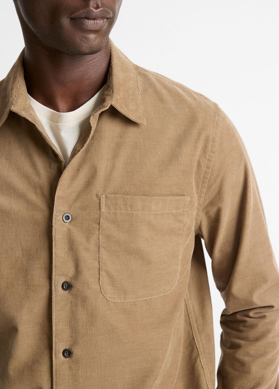 VINCE Men Italian Cotton Corduroy Button-Front Shirt in Long Sleeve