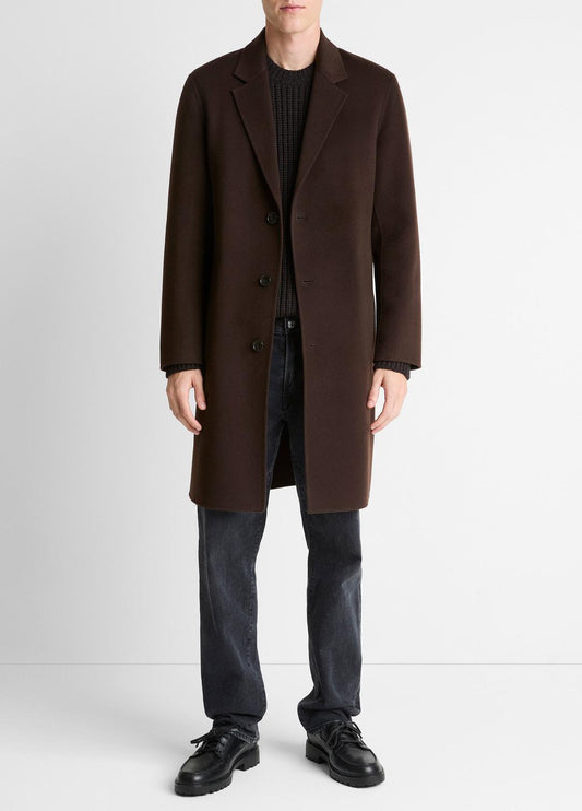 VINCE Men Splittable Wool-Cashmere Single-Breasted Topcoat in Coats