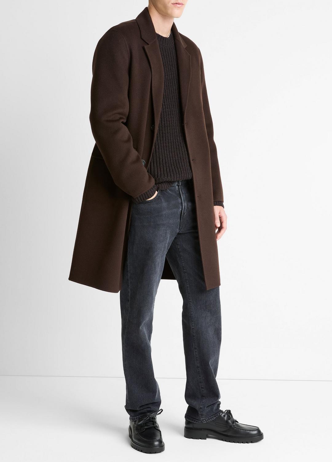 VINCE Men Splittable Wool-Cashmere Single-Breasted Topcoat in Coats