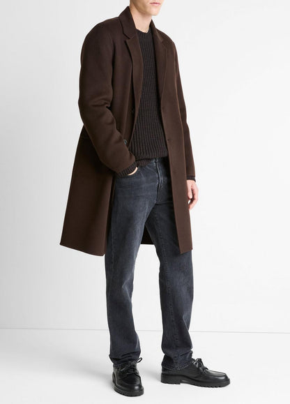 VINCE Men Splittable Wool-Cashmere Single-Breasted Topcoat in Coats
