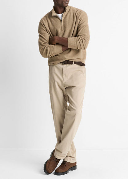 VINCE Men Geo-Jacquard Wool-Blend Quarter-Zip Sweater in Crew Neck