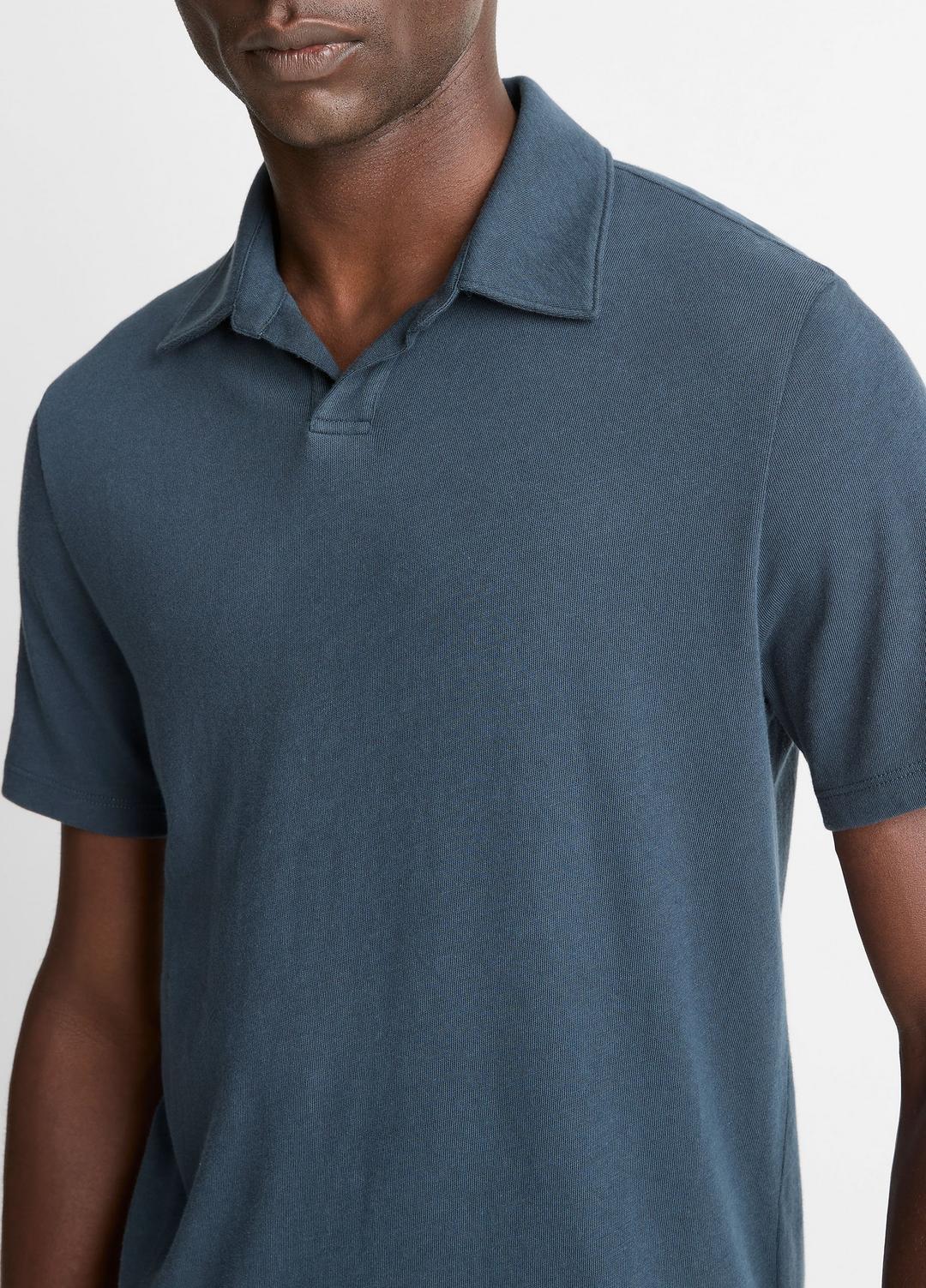VINCE Men Cotton Johnny-Collar Polo Shirt in Henleys & Polos