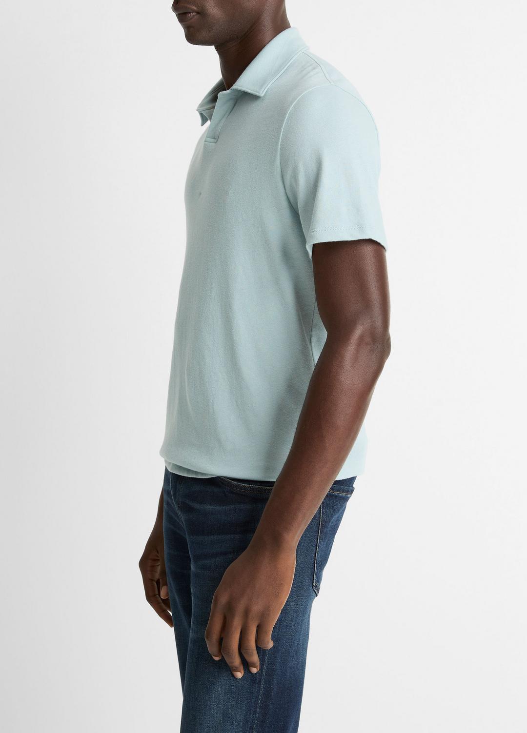 VINCE Men Cotton Johnny-Collar Polo Shirt in Henleys & Polos