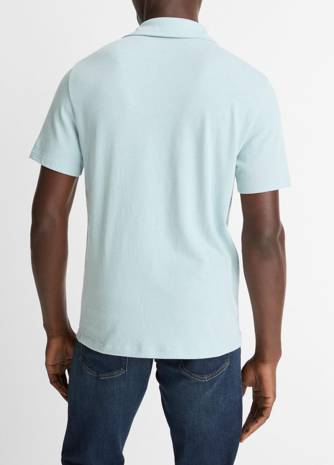 VINCE Men Cotton Johnny-Collar Polo Shirt in Henleys & Polos