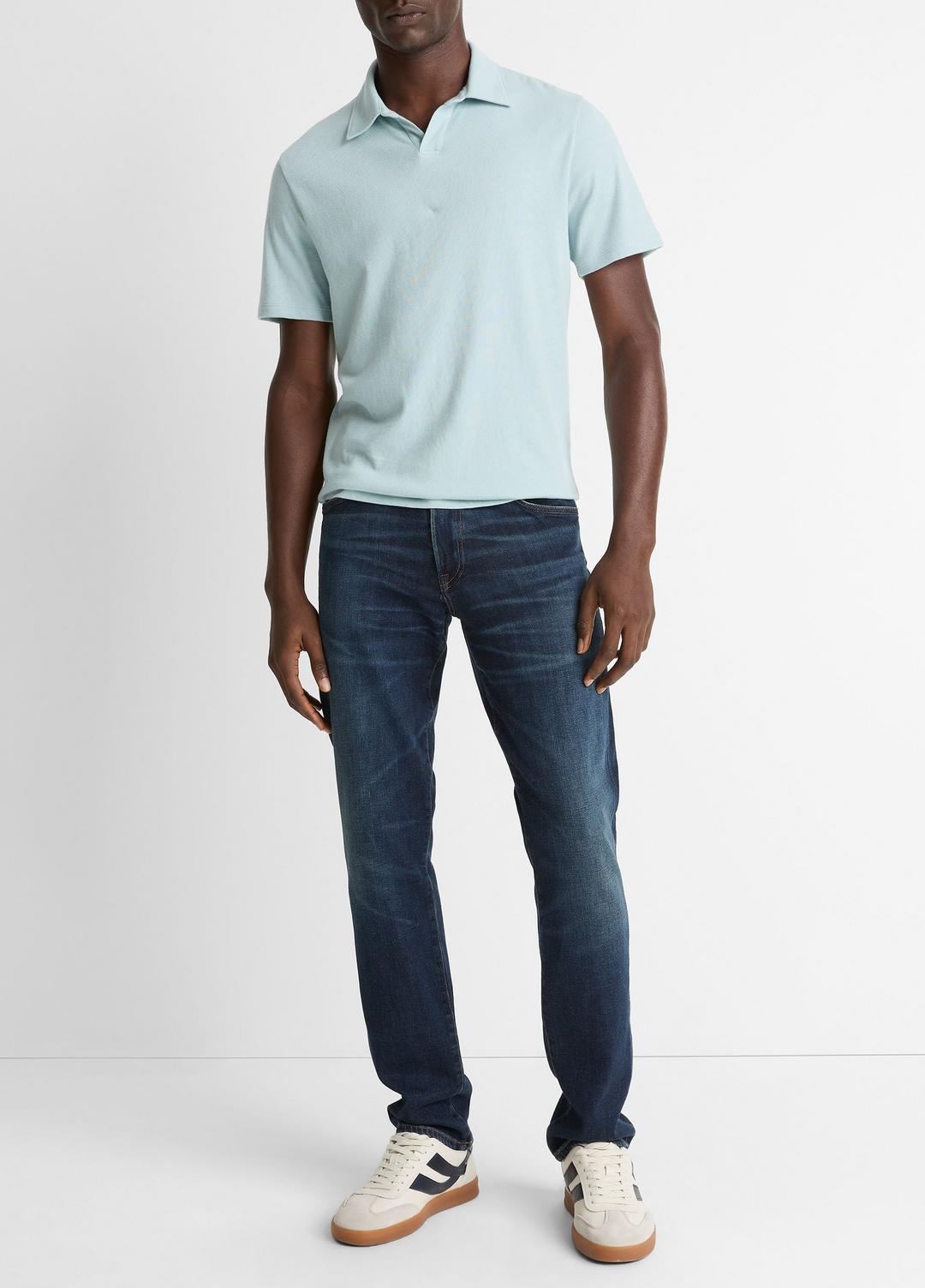 VINCE Men Cotton Johnny-Collar Polo Shirt in Henleys & Polos
