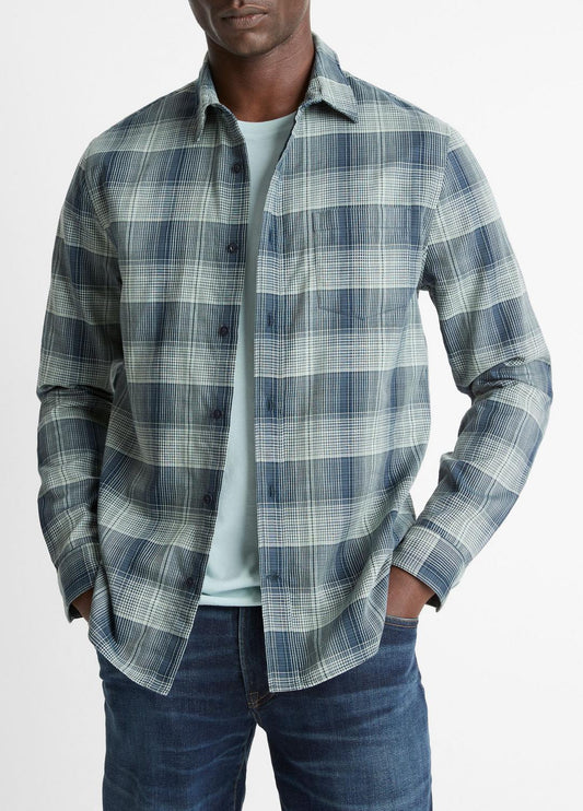 VINCE Men Big Sky Plaid Cotton Button-Front Shirt in Long Sleeve