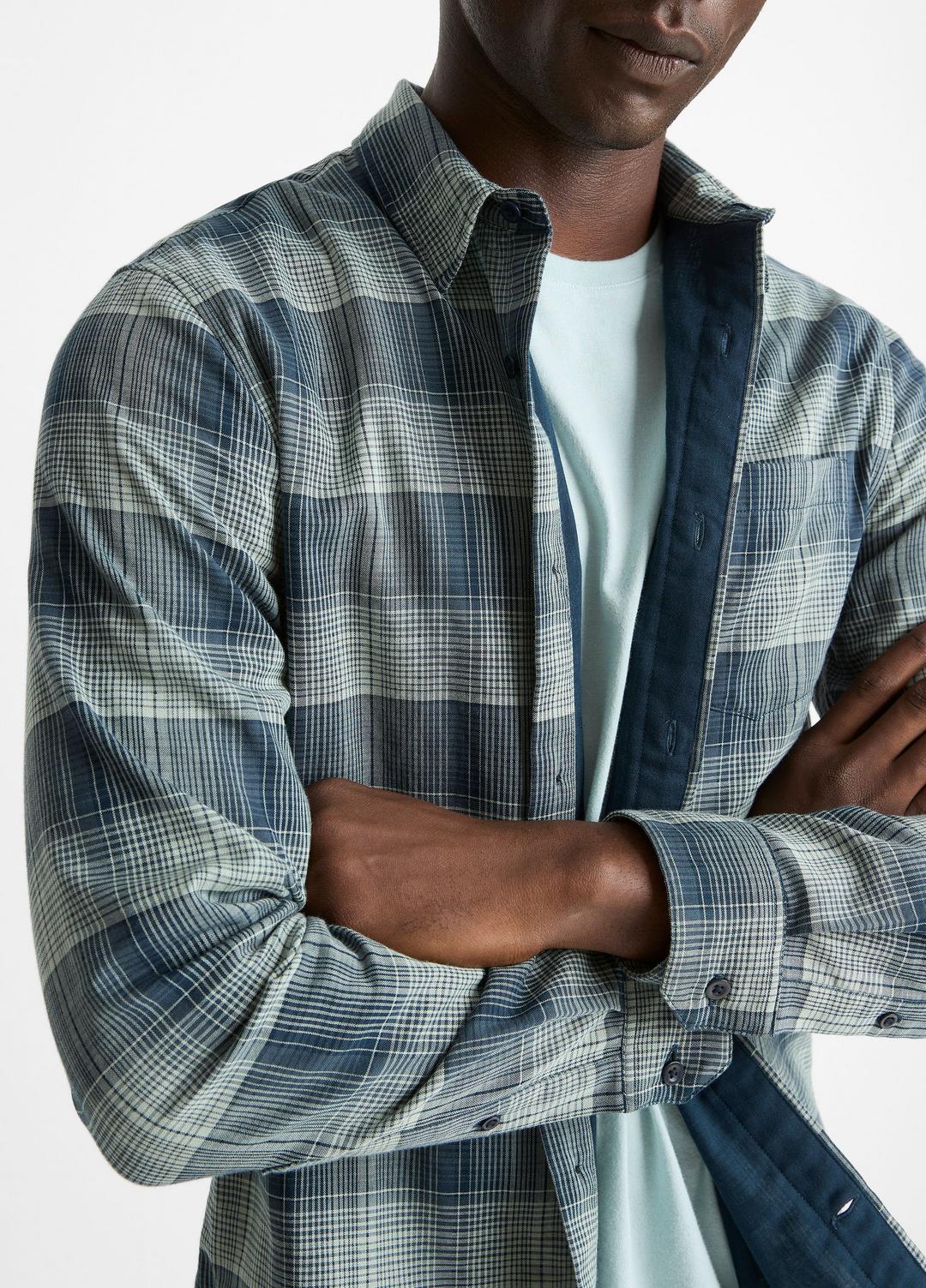VINCE Men Big Sky Plaid Cotton Button-Front Shirt in Long Sleeve