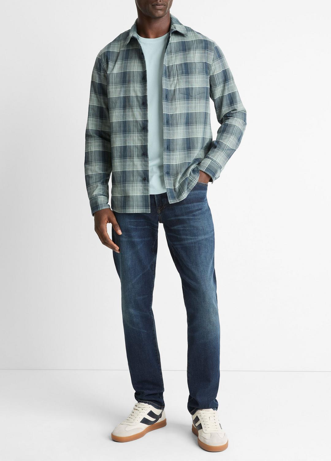 VINCE Men Big Sky Plaid Cotton Button-Front Shirt in Long Sleeve