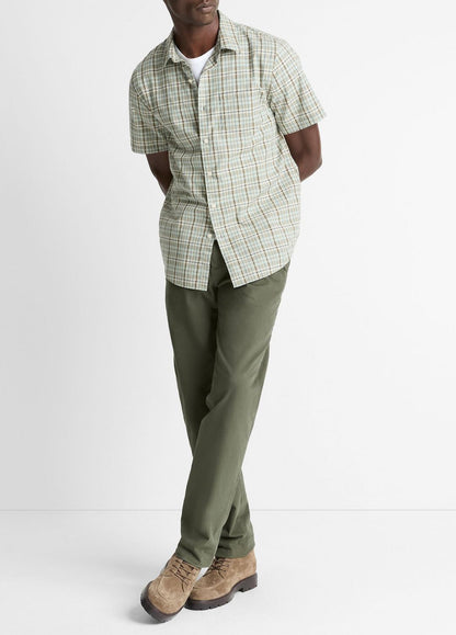 VINCE Men Polson Plaid Cotton Short-Sleeve Button-Front Shirt in Short Sleeve