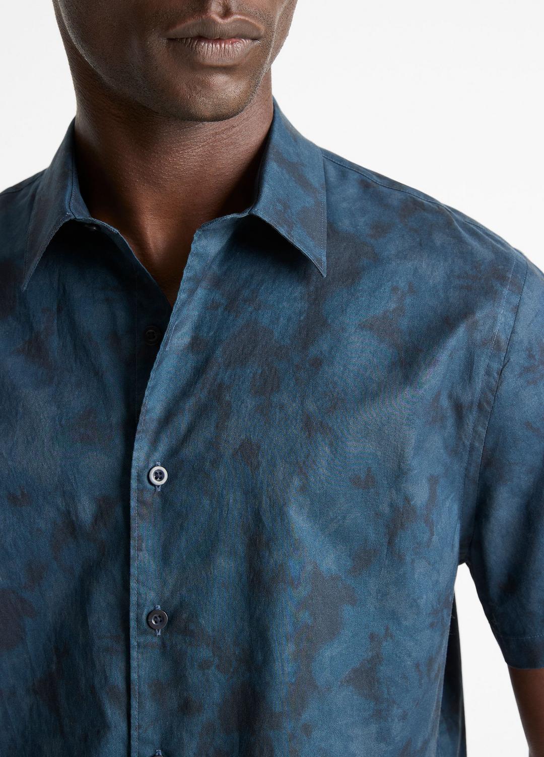 VINCE Men Dyed Camouflage Cotton Short-Sleeve Button-Front Shirt in Short Sleeve