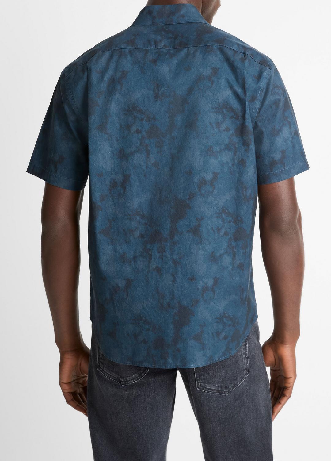 VINCE Men Dyed Camouflage Cotton Short-Sleeve Button-Front Shirt in Short Sleeve