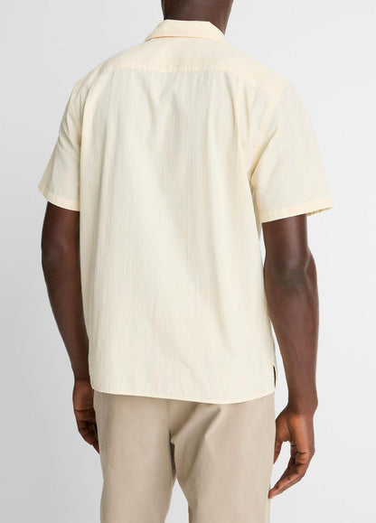 VINCE Men Union Stripe Cotton Short-Sleeve Loop-Collar Shirt in Short Sleeve