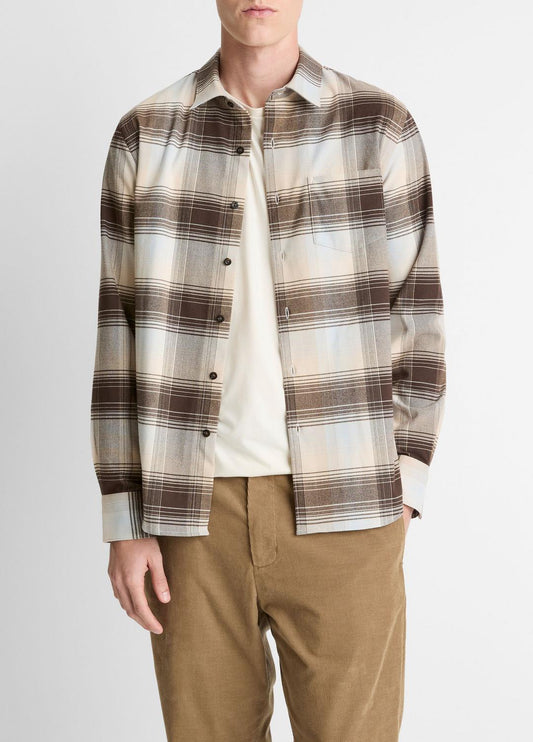 VINCE Men Missoula Plaid Button-Front Shirt in Long Sleeve