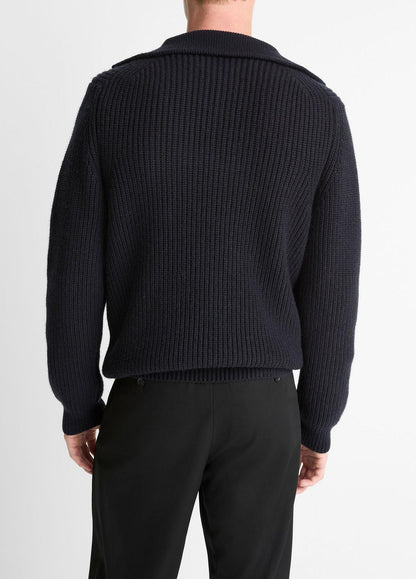 VINCE Men Heirloom Shaker Wool-Cashmere Quarter-Zip Sweater in Quarter Zip