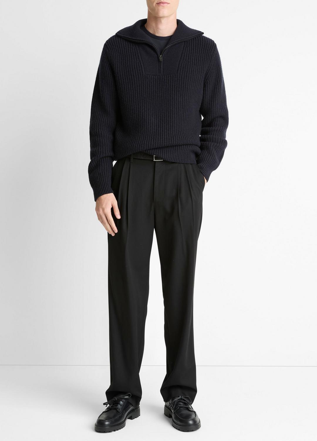 VINCE Men Heirloom Shaker Wool-Cashmere Quarter-Zip Sweater in Quarter Zip