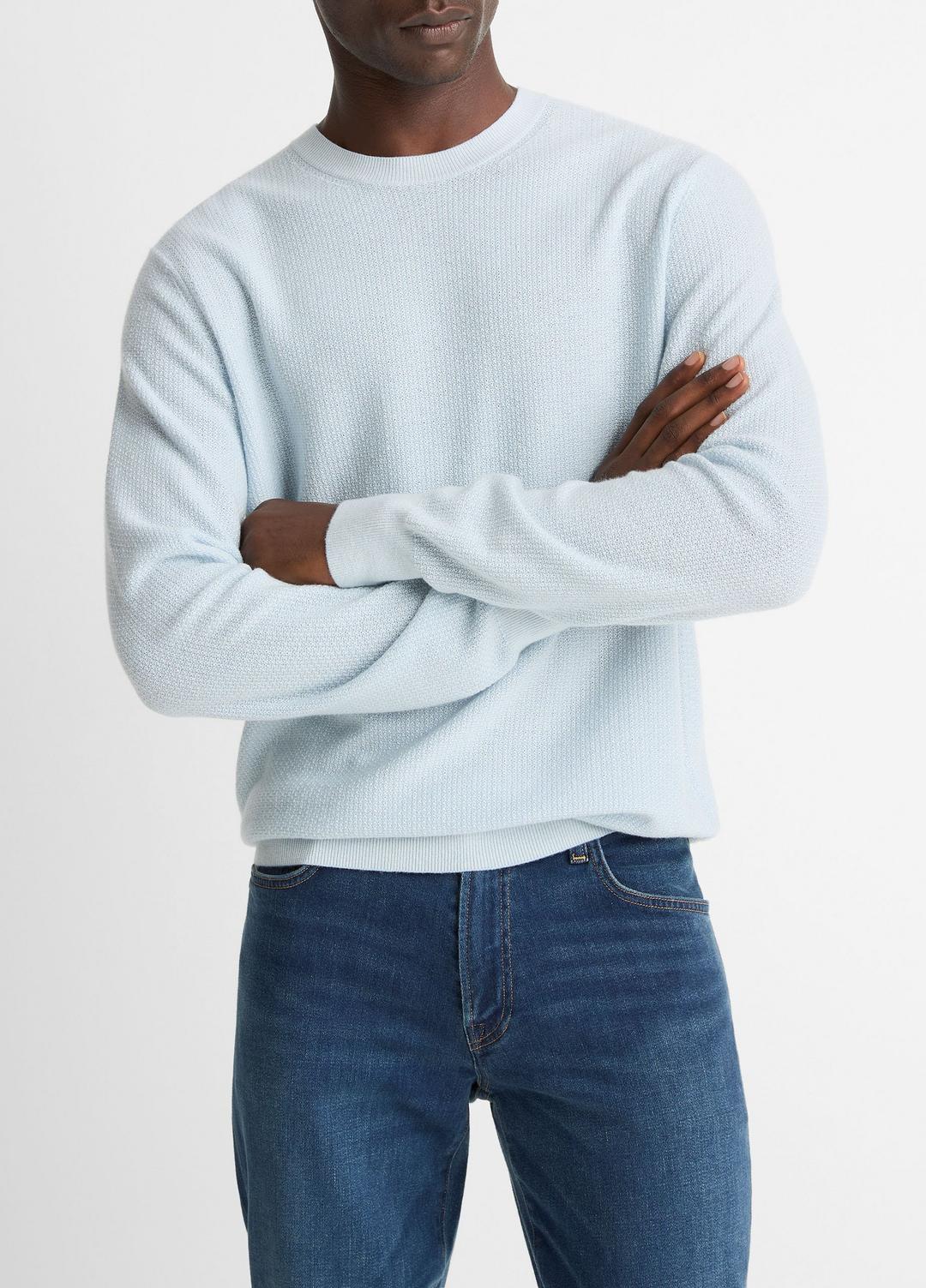 VINCE Men Geo-Jacquard Wool-Blend Crew Neck Sweater in Crew Neck