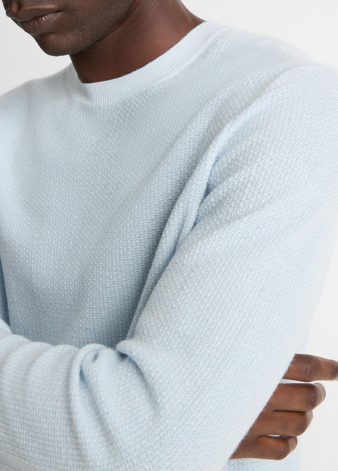VINCE Men Geo-Jacquard Wool-Blend Crew Neck Sweater in Crew Neck