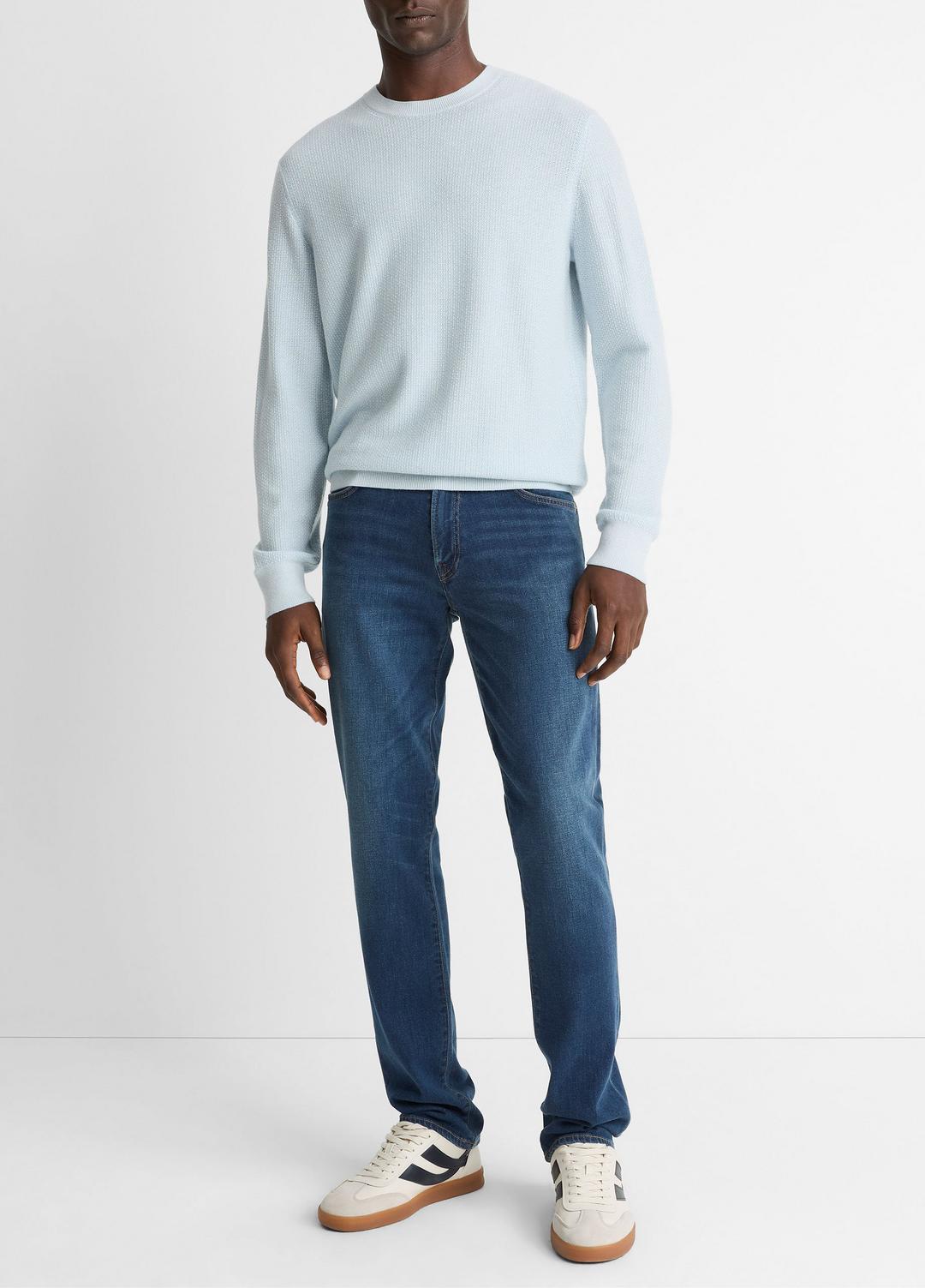 VINCE Men Geo-Jacquard Wool-Blend Crew Neck Sweater in Crew Neck