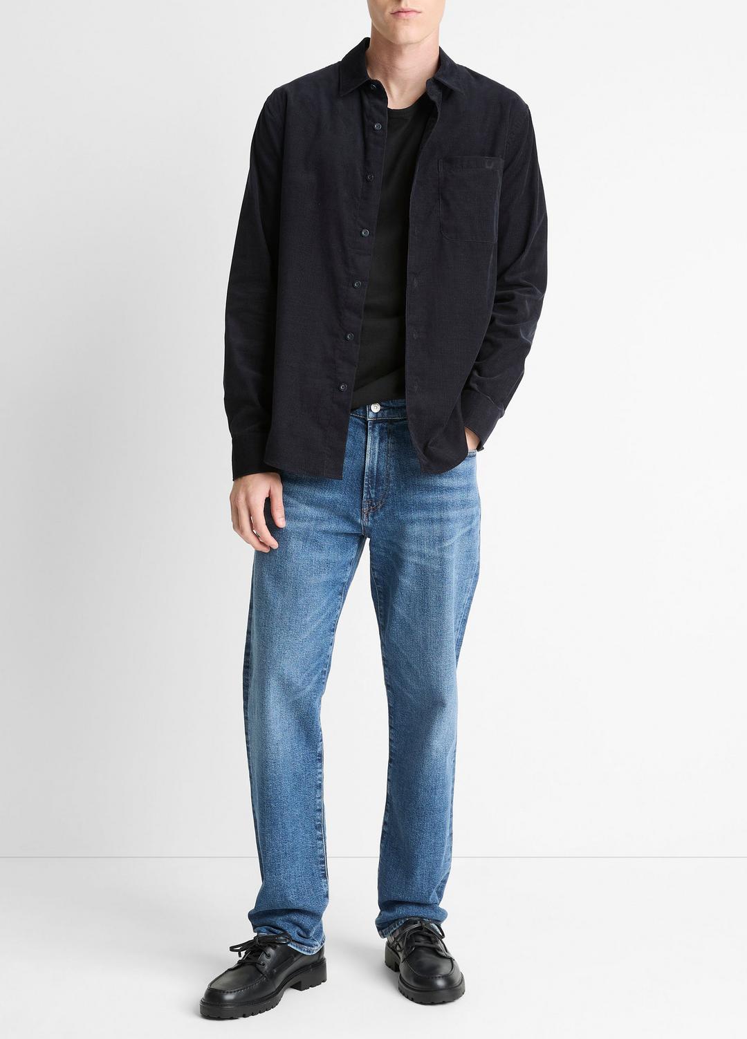 VINCE Men Italian Cotton Corduroy Button-Front Shirt in Long Sleeve