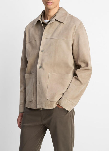 VINCE Men Suede Shirt Jacket in Shirt Jackets
