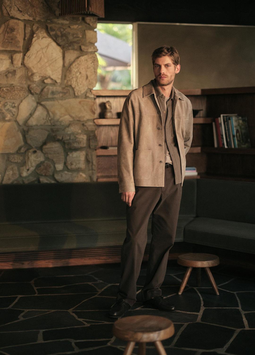 VINCE Men Suede Shirt Jacket in Shirt Jackets