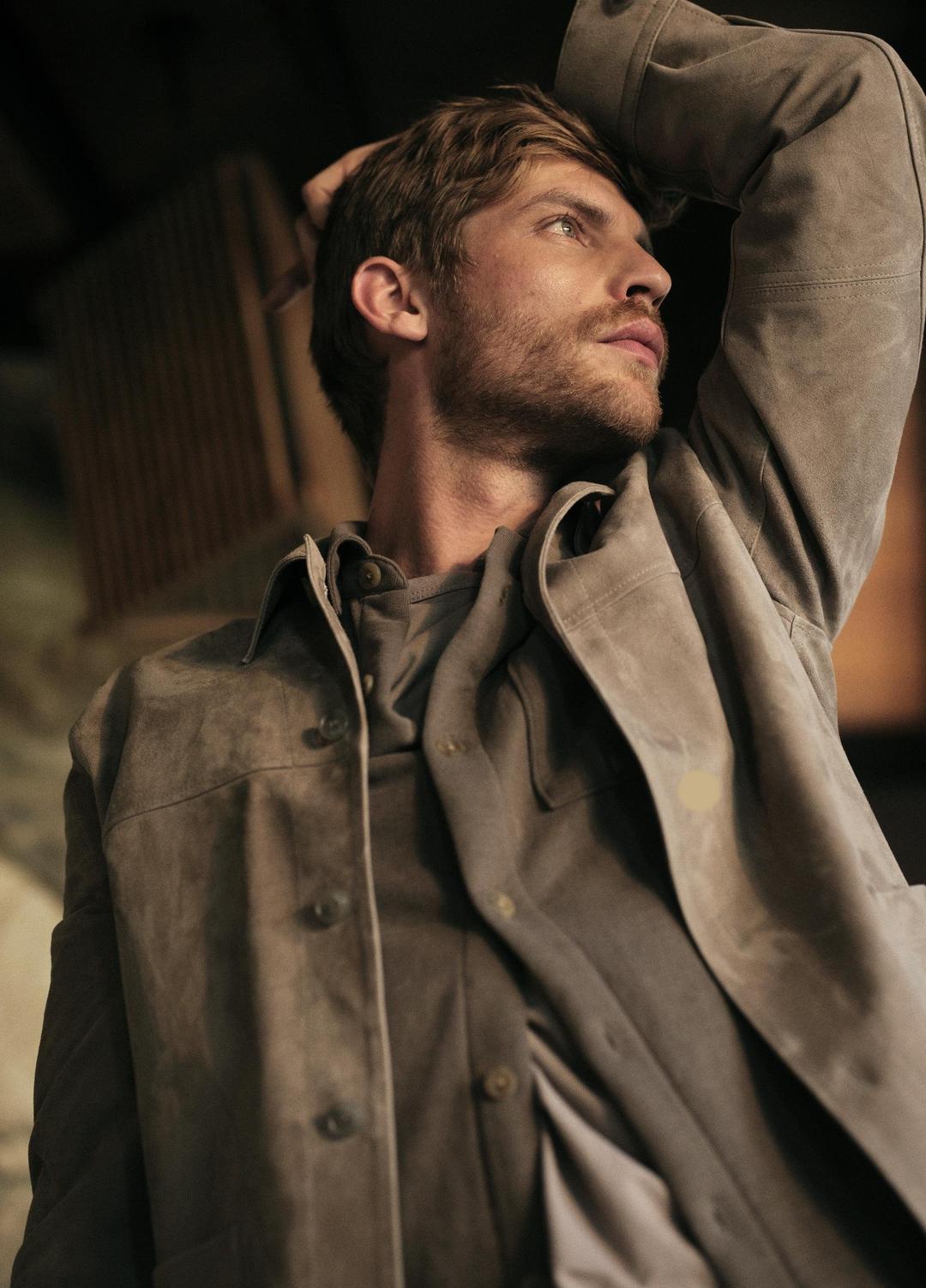 VINCE Men Suede Shirt Jacket in Shirt Jackets