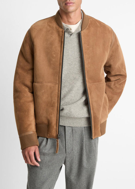 VINCE Men Shearling Bomber Jacket in Jackets