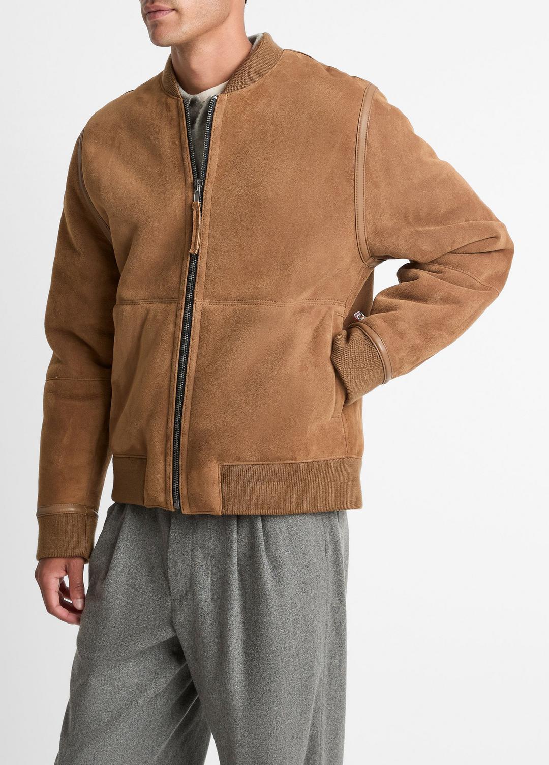 VINCE Men Shearling Bomber Jacket in Jackets