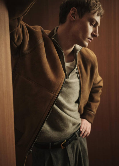 VINCE Men Shearling Bomber Jacket in Jackets