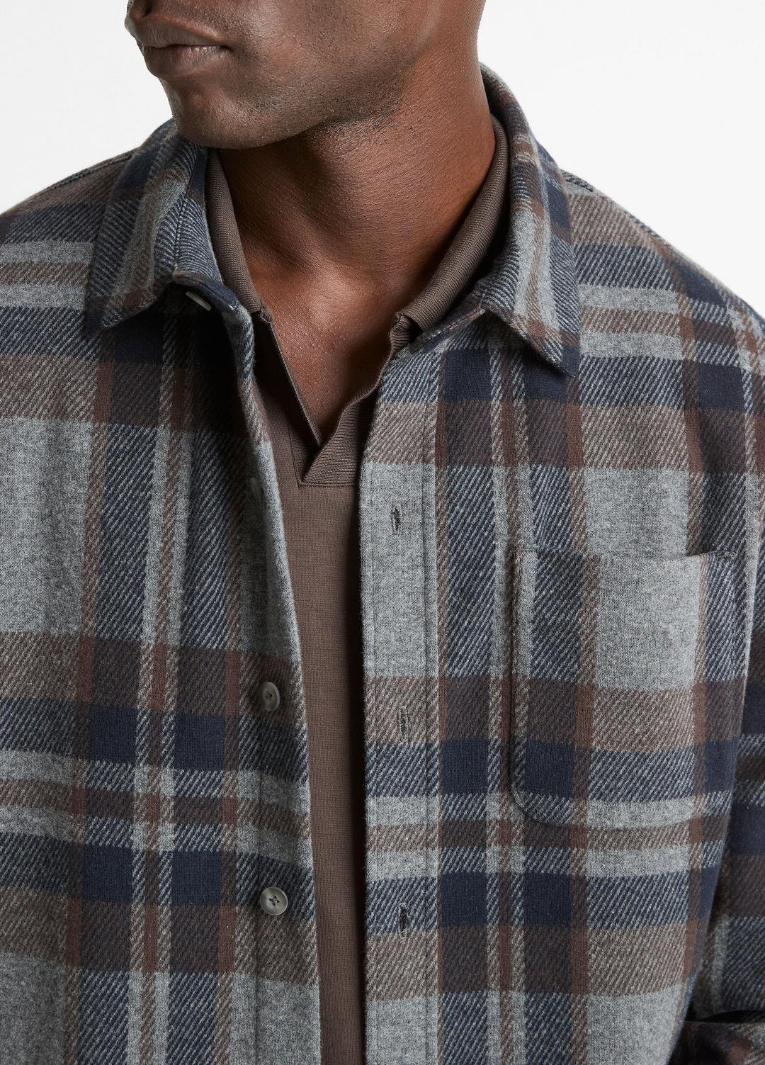 VINCE Men Plaid Cotton-Blend Shirt Jacket in Shirt Jackets