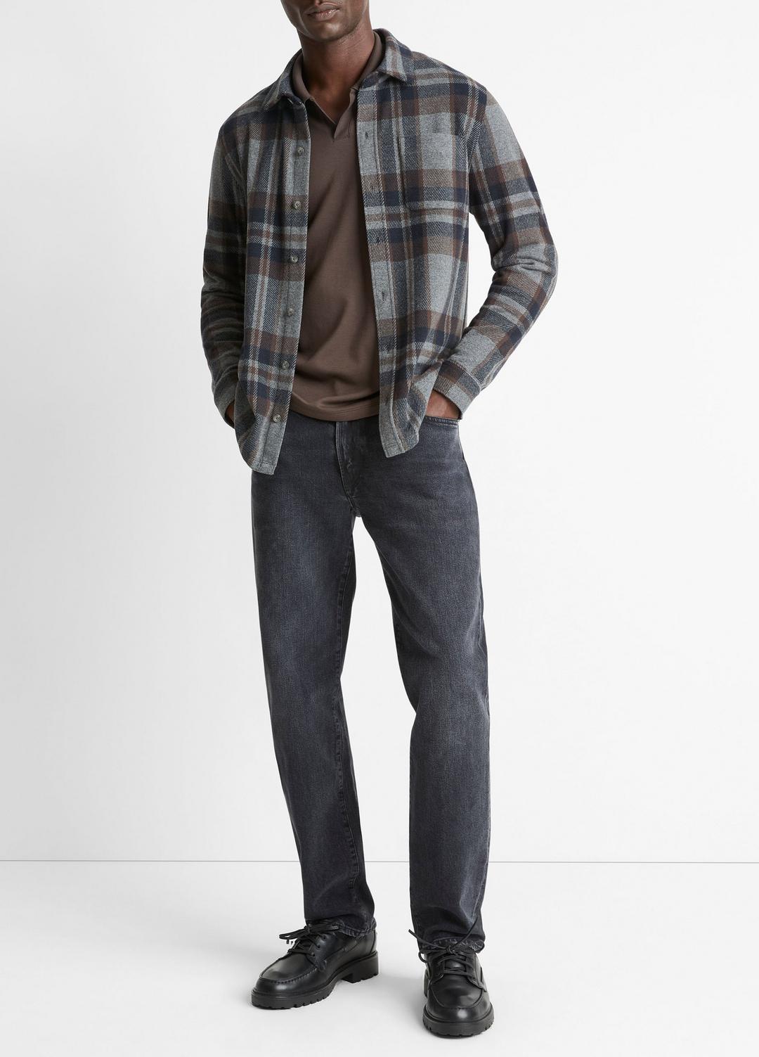 VINCE Men Plaid Cotton-Blend Shirt Jacket in Shirt Jackets