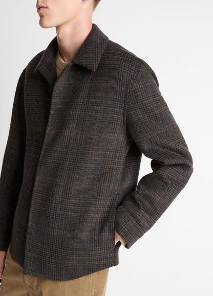 VINCE Men Plaid Splittable Wool-Blend Shirt Jacket in Shirt Jackets