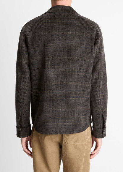 VINCE Men Plaid Splittable Wool-Blend Shirt Jacket in Shirt Jackets
