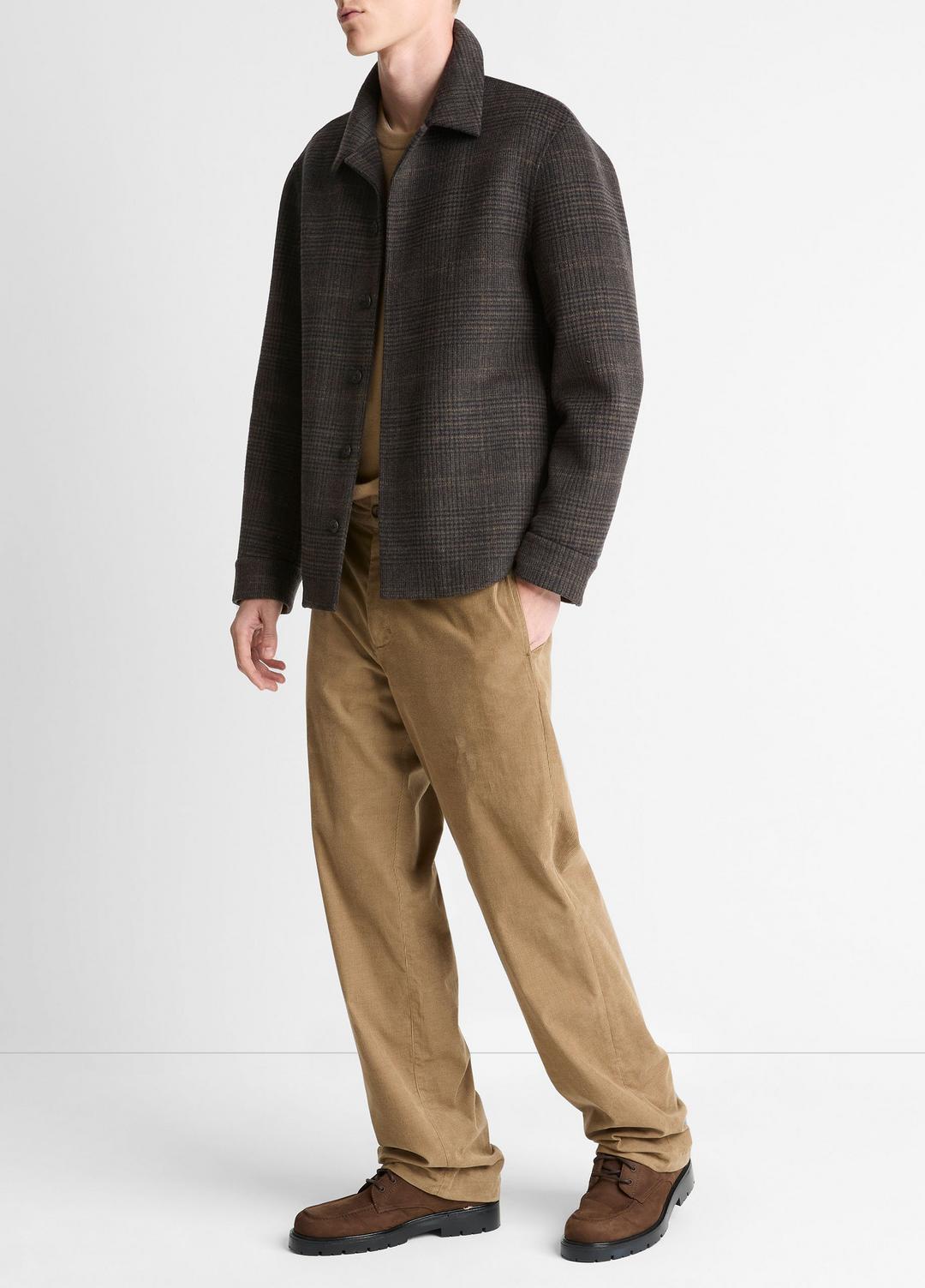 VINCE Men Plaid Splittable Wool-Blend Shirt Jacket in Shirt Jackets