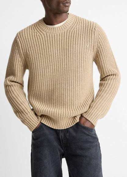 VINCE Men Utility Shaker Merino Wool Sweater in Crew Neck