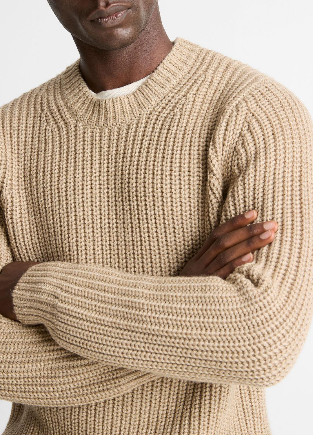 VINCE Men Utility Shaker Merino Wool Sweater in Crew Neck
