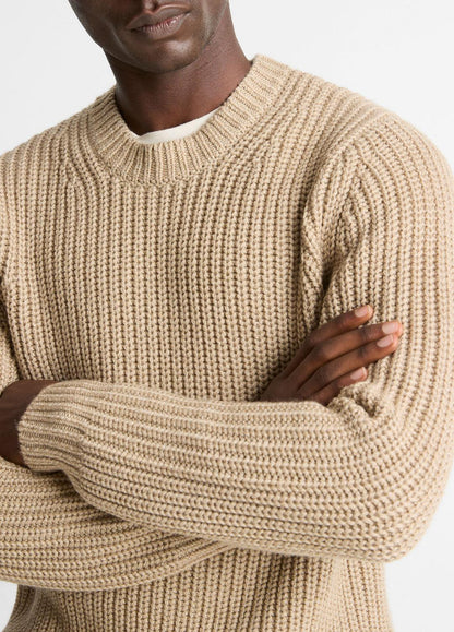 VINCE Men Utility Shaker Merino Wool Sweater in Crew Neck