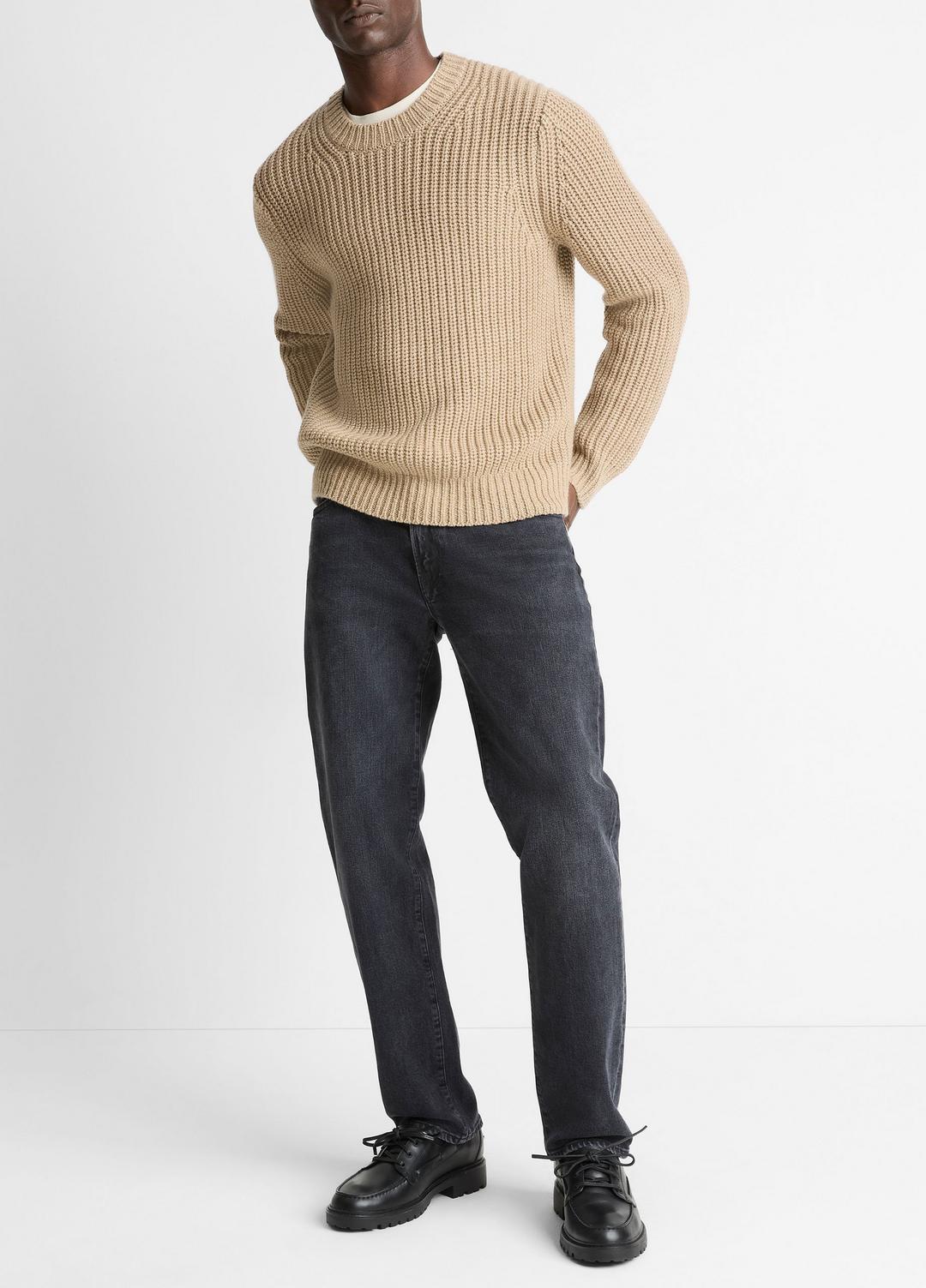 VINCE Men Utility Shaker Merino Wool Sweater in Crew Neck