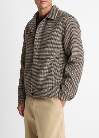 VINCE Men Houndstooth Bomber Jacket in Jackets